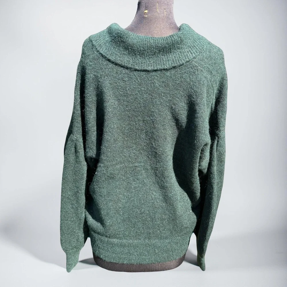 Madewell‎ Hunter Green Vinson Shawl-Collar Pullover Oversize Dolman Sweater XXL